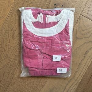 Pink and White Lohnr Split Dress Set